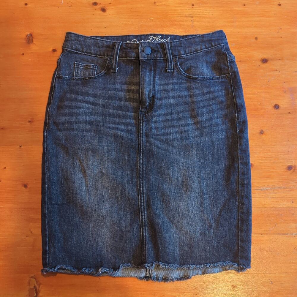 Universal Thread Dark Wash Denim Midi Skirt 2/26 Y2K Casual Grunge
